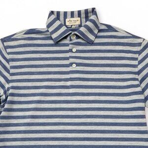Peter Millar‎ Summer Comfort Polo Shirt Men's S Blue Stripes Performance Poly